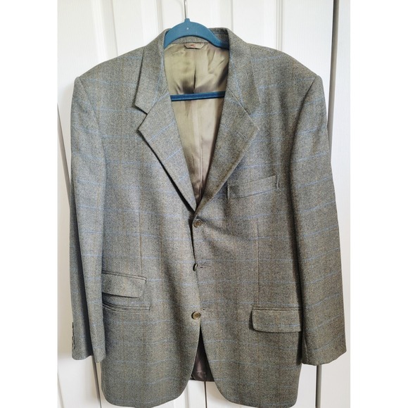 Boggi Milano Cashmere Wool Blazer Plaid Check Sport Coat Made in Italy 54 - Picture 1 of 9